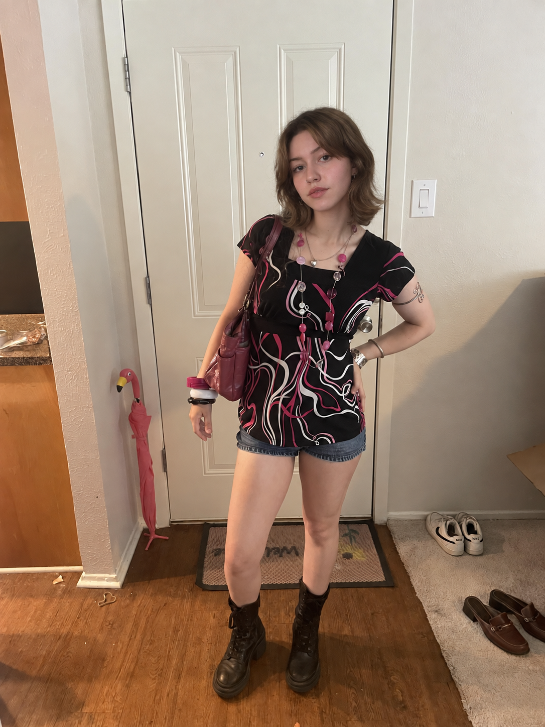 Leah in a doorway